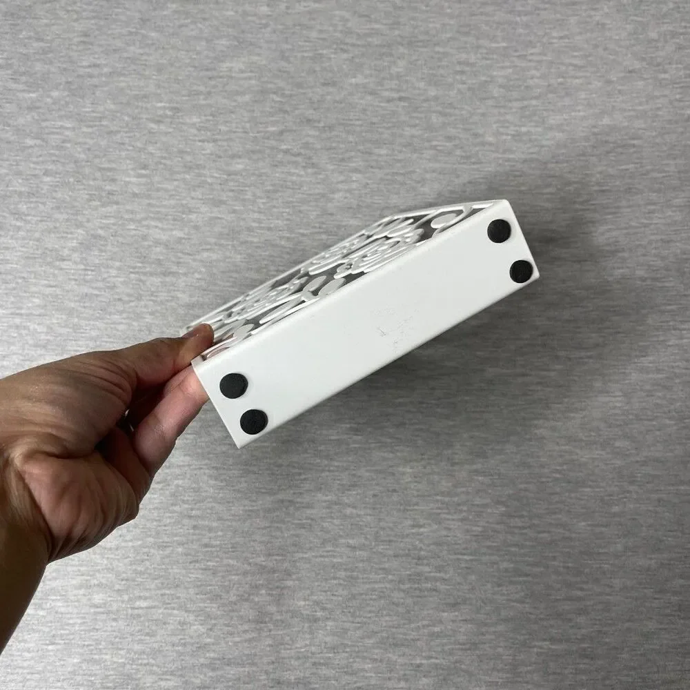 IKEA Liksidig White Floral Metal Napkin Holder